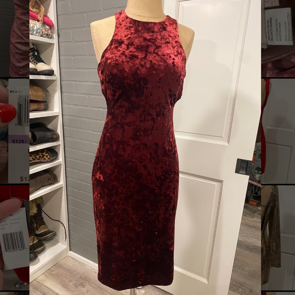 Morgan and co, burgundy cocktail dress